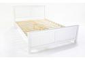 4ft Small Double White wood, solid panel,wooden bed frame Madrid 2